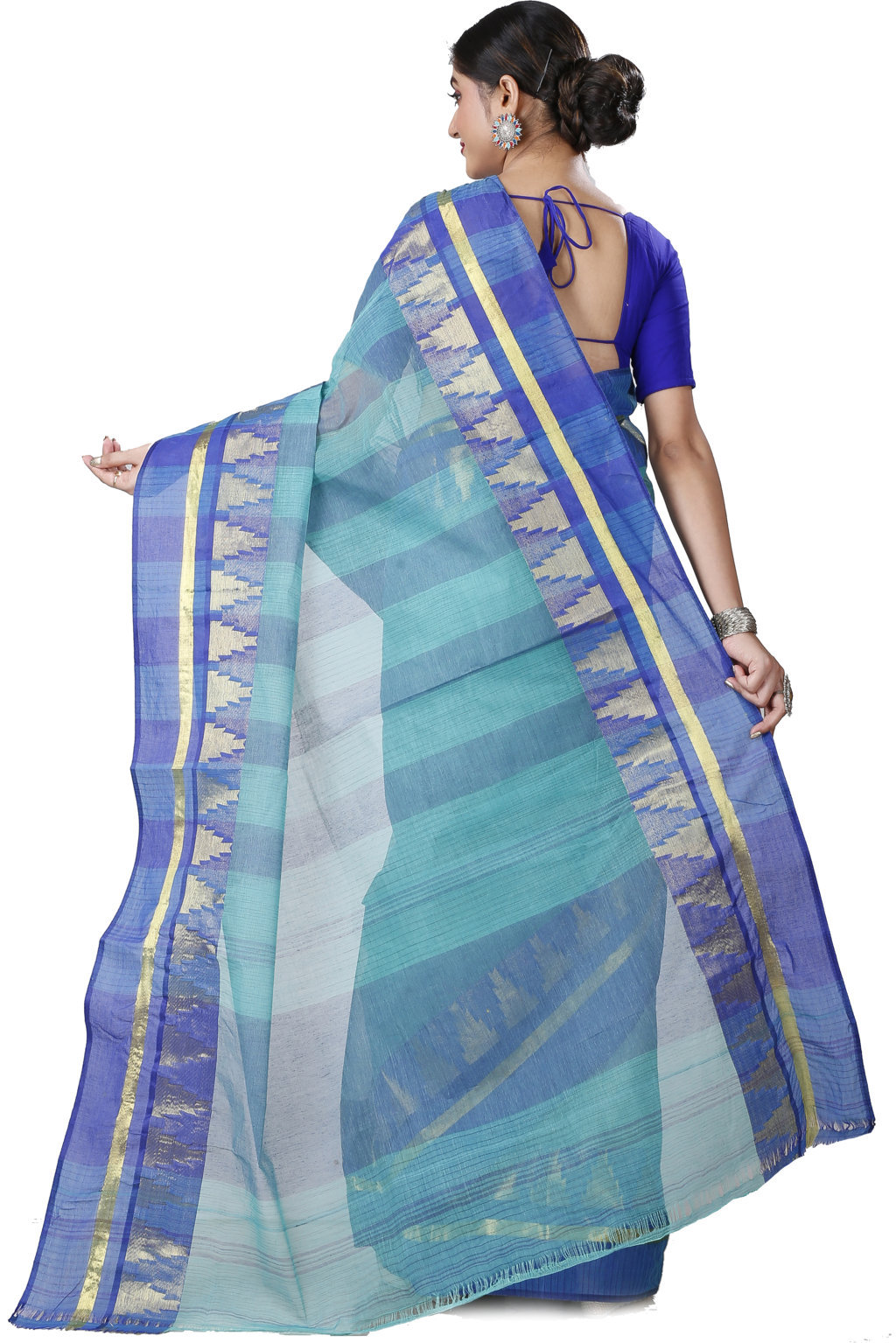 See Green Pure Cotton Vrinda Tant Saree (1091)